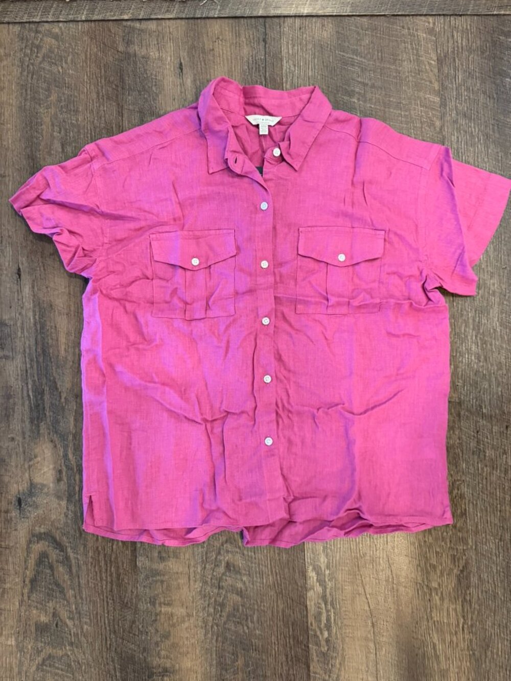 Dark Pink Magenta Lucky Brand Camp Shirt, NWT - Women's Size Medium